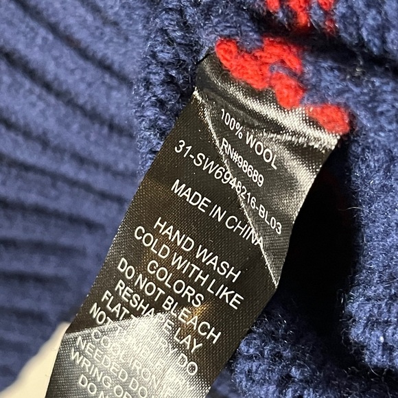 Todd Snyder 100% Wool Blue w Multicolored Horizontal Striped Men's Sweater Sz L - Picture 8 of 12